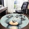 1pc Bear Cub Office Round Area Rug, Indoor Mat Suitable ForOffice, Under Office Chairs Bedroom Living Room Home Decor, Room Deco  D029