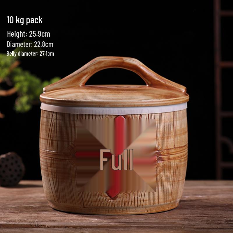 Ceramiczny Słoik na Ryż z Pokrywką Jingdezhen - Pojemność 10/20/30/50 Jin Pojemnik do Przechowywania Mąki