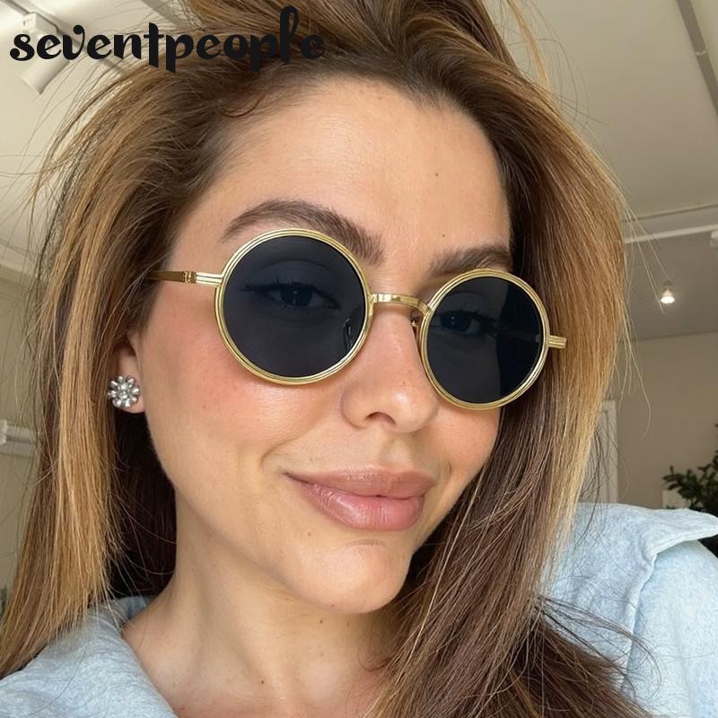 Small Frame Steampunk Round Sunglasses Women Men  Luxury Brand Vintage Punk Driving Sun Glasses UV400 Classic Metal Eyewear