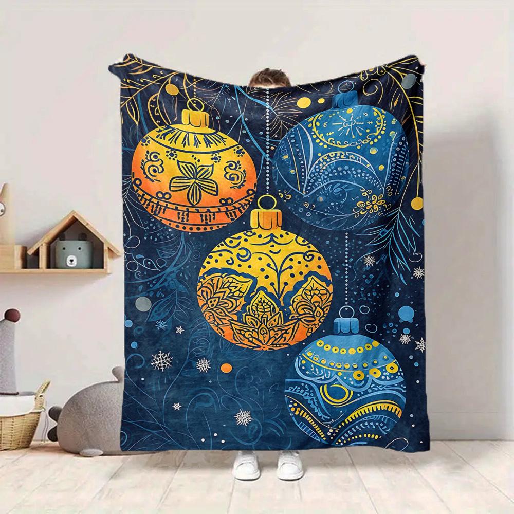 1pc Festive Atmosphere Style Blanket, Lightweight Flannel Throw Blanket for Sofa, Bed, Travel, Camping, Living Room, Office, Couch, Chair, and Bed
