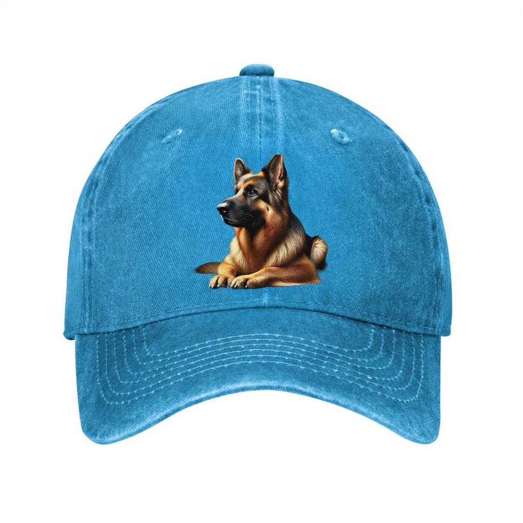 German Shepherd Dog Portrait Baseball Cap Unisex Cotton Adjustable Curved Brim Casual Outdoor Hat