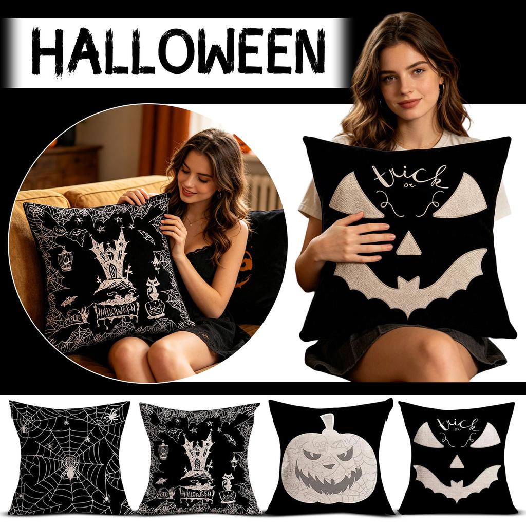 Soft Halloween Throw Covers, Decorative Cushion Cases for Couch Sofa Living Room Bedroom