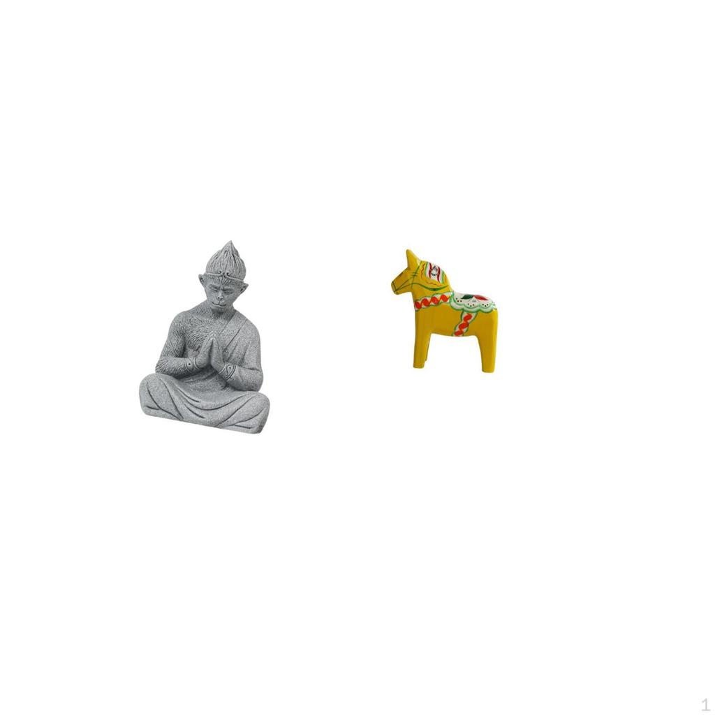 Monkey Buddha Statue Ornament Collectible Miniature Figurine Sculpture Dalecarlian Animal for Hotel