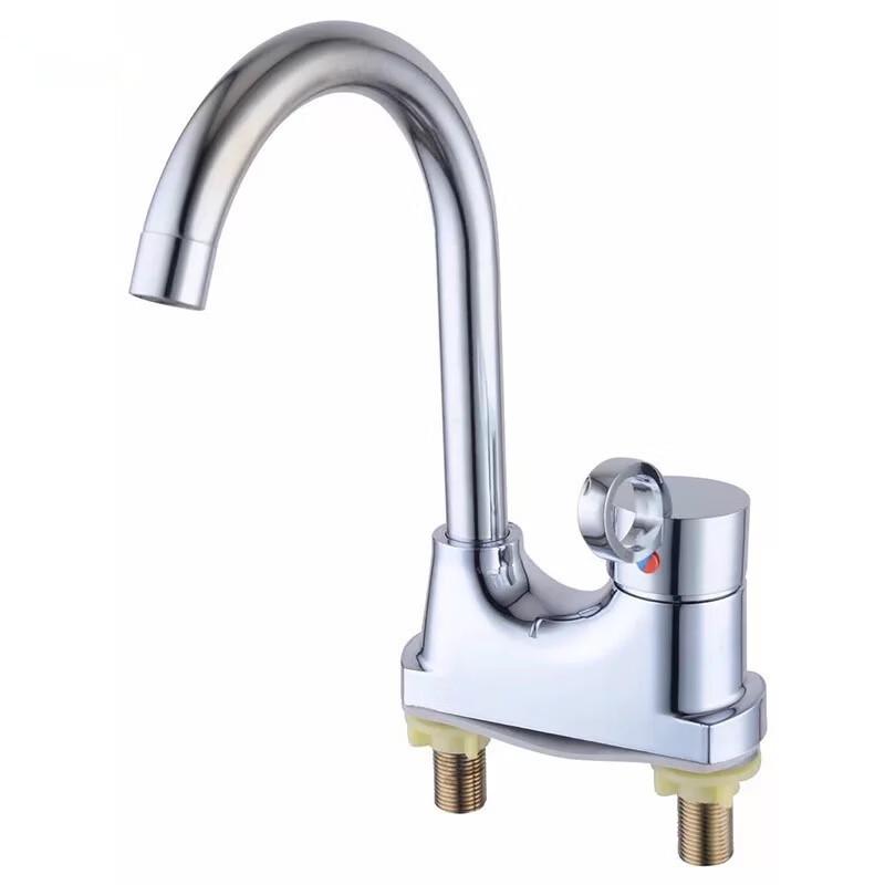 TLXT Kitchen Wall-Mounted Dual-Handle Faucet