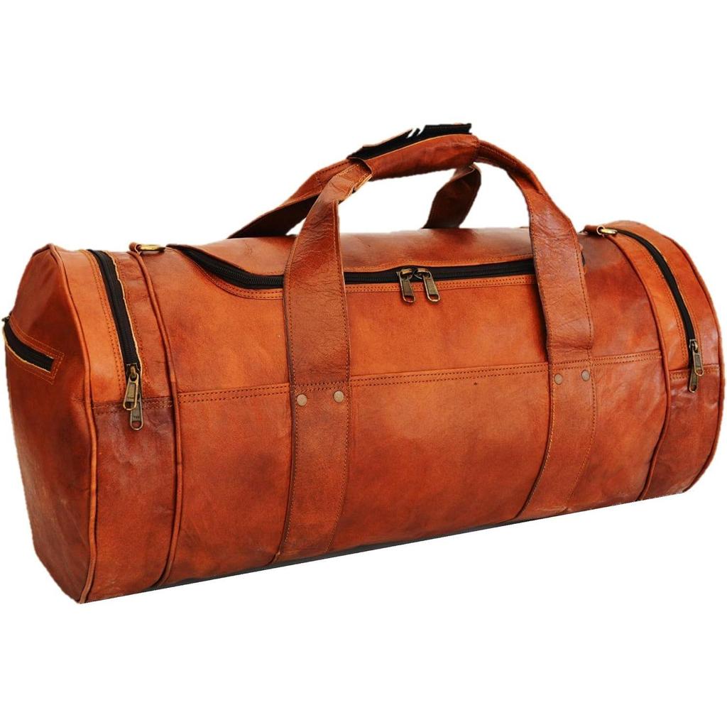 Jony Vintage-Leder-Reisetasche, echtes Reisegepäck, handgefertigt, Wochenend-Übernachtung, Sporttasche für Männer und Frauen.