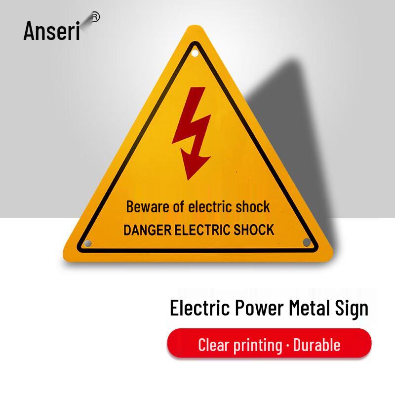 Danger Electric Shock Warning Sign With Holes