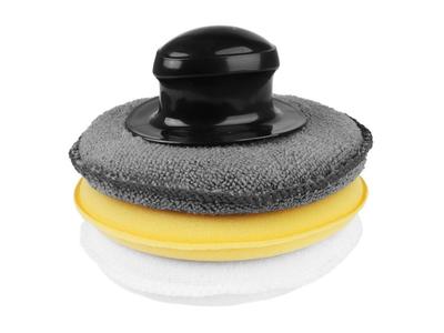 Esponja - aplicador revestido de microfibra com suporte de velcro, diâm. 12,5 cm, 3 peças