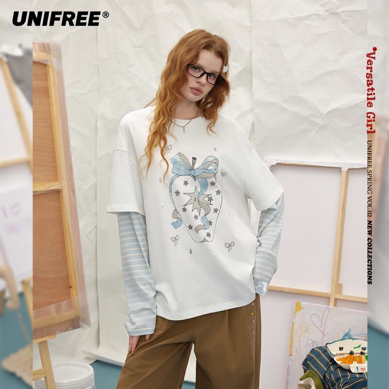 UNIFREE Illustrator Wu Wu Wu Collaboration Rhinestone T-Shirt L