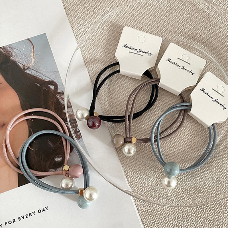 Bling Pearl Bead Hair Band 5P SET 5P evenly
