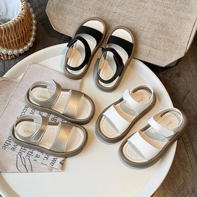 Barnsandaler Flickor Casual Prinsesskor för Sommarlov Pojkar Enfärgade Strandskor Neutral Stil Trendiga Slitstarka