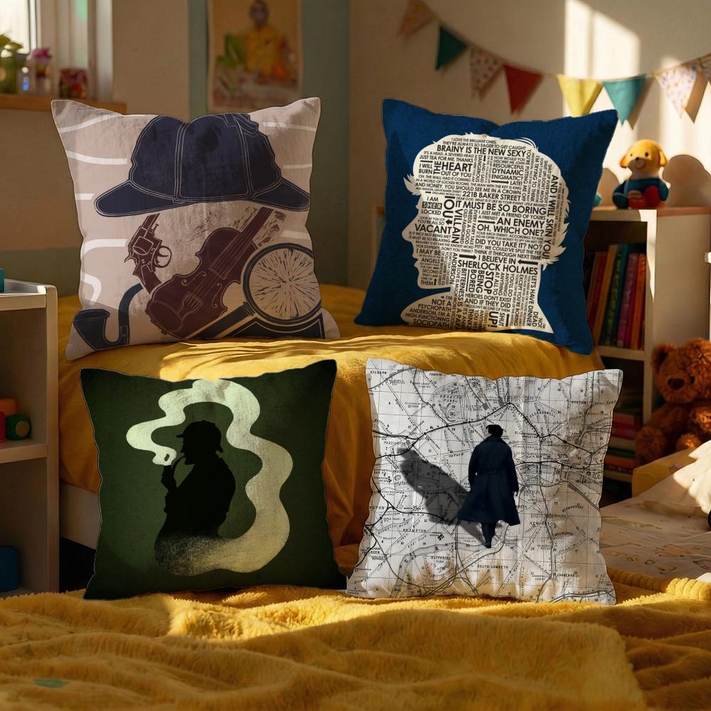 Literary Sherlock Holmes Cushion Cover Decorative Cushions Covers Cover Sofa x Pillow Piece x x Pillowcase