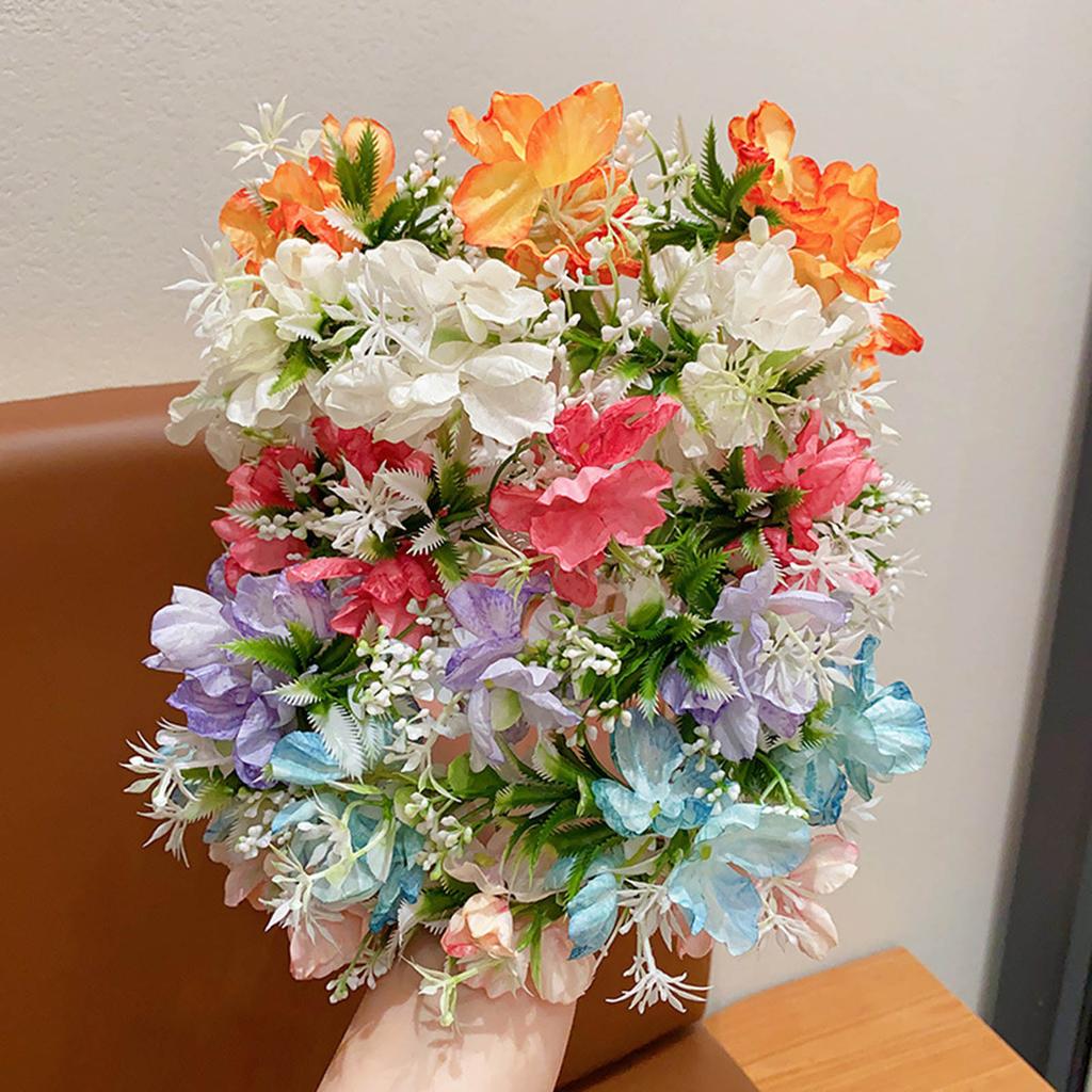 Waldmädchen Blumenkrone Handgeflochtene Seidenblumen Haarschleife für Frauen Vintage Elegant Hochzeits Haarschmuck Foto-Requisiten