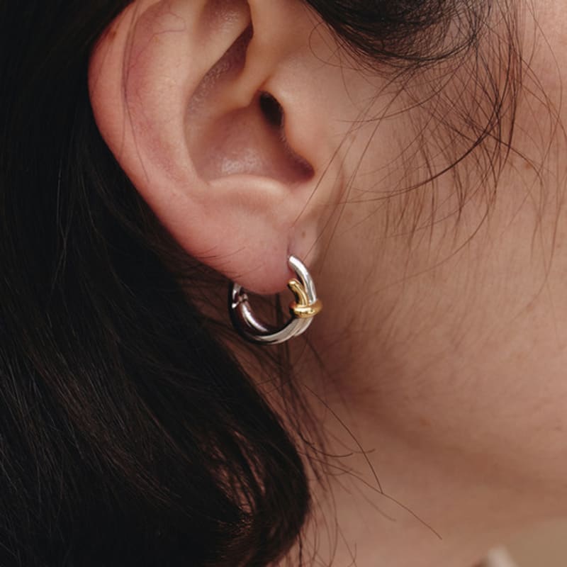 hyeres-lor Aceh Silver (C) Edge One-Touch Earrings HL5E43503C9XXX