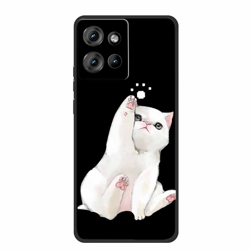 Handyhülle Für Motorola Moto G 2025 Hülle Cartoon Schwarzes Silikon Weiches TPU Rückseite Für Motorola Edge 50 Neo S50 G75 Hülle G 75
