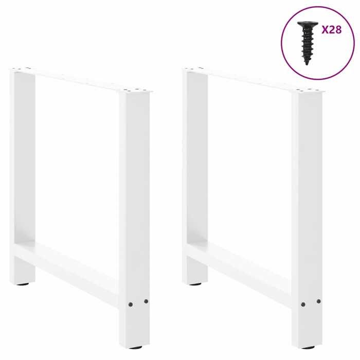 VidaXL Dining Table Legs White 2 Pieces 80 X (72-73) Cm Steel 4013313