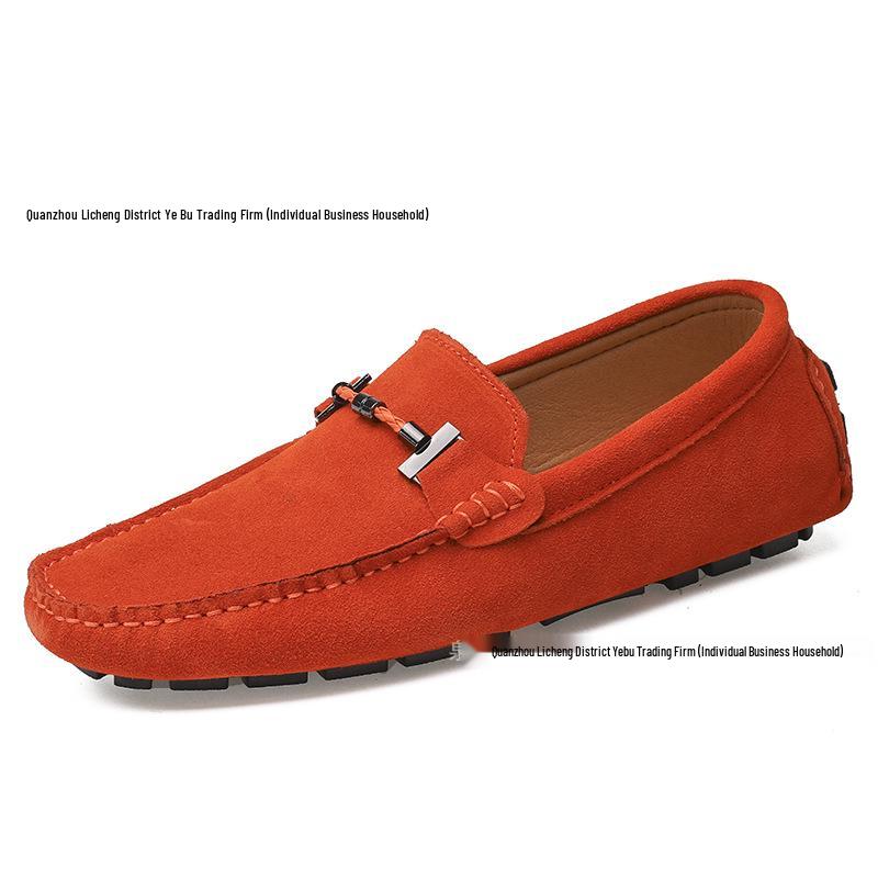 Men's Large Slip-on Cowhide Loafers - Lightweight Matte Leather Office Shoes