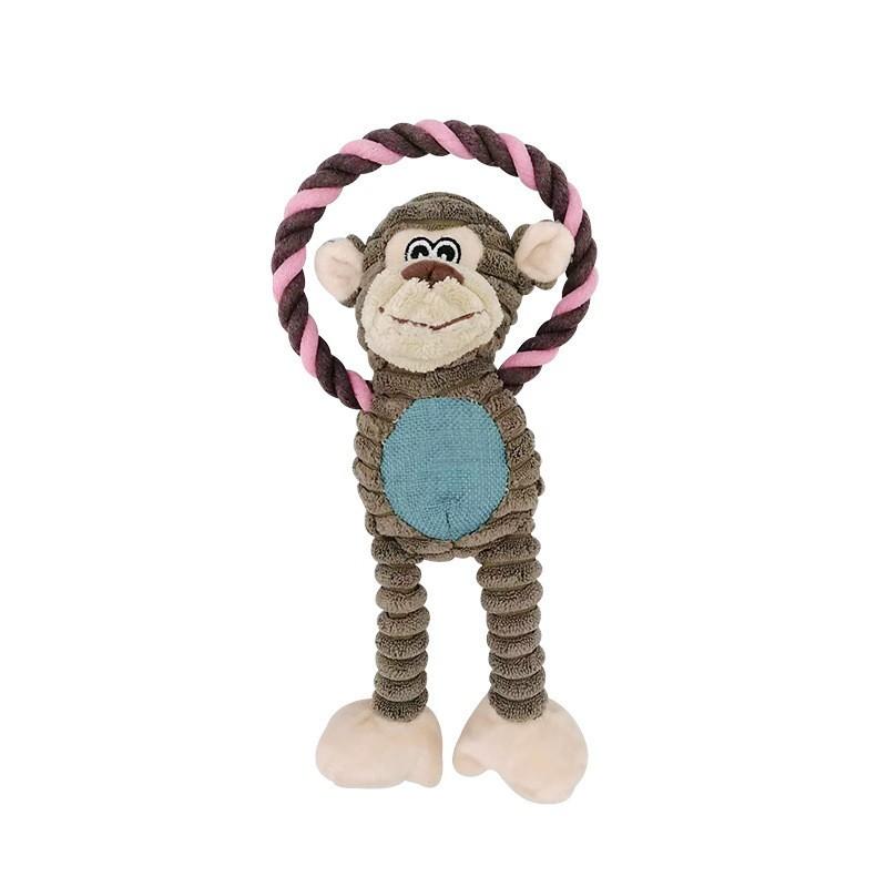 Pet Vocal Chewing Knot Rope Monkey Lion Elephant Plush Toys Dog Grinding Cleaning Cotton Rope Soft Not Hurt Teeth Pet Supplies