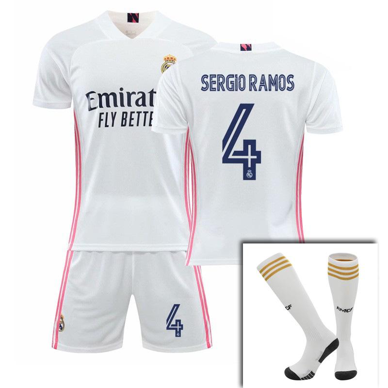 Real Madrid jersey home number Azar Ramos cross short-sleeved football jersey fan version 16