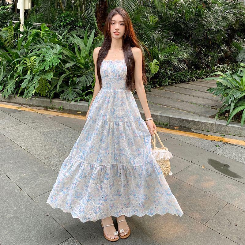 Dopamine Industry Floral Embroidery Camisole & Skirt Set with Cardigan - Women's Forest Style Two-Piece Dress
