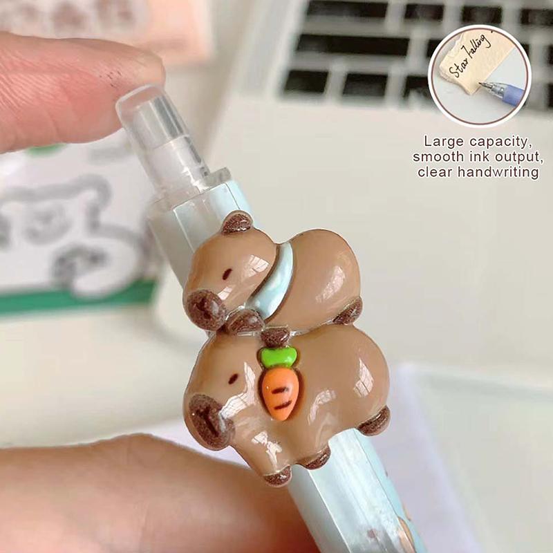 

Kawaii Cartoon Capybara Гелевая ручка Школьные канцелярские принадлежности Студенты Канцелярские товары Подарочные милые модные нашивки Нажимные нейтральные ручки