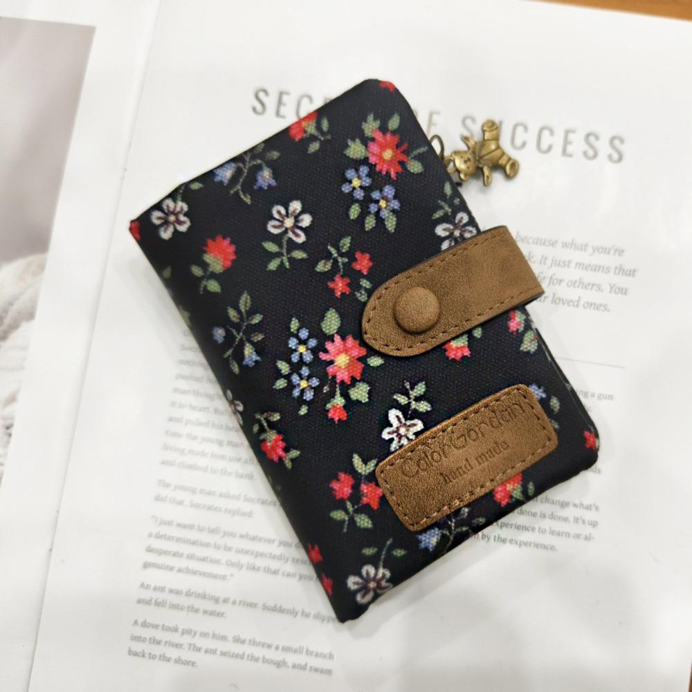 Flower Short Trifold Wallet Elephant Coin Pouch Casual Printed Card Bag  Men