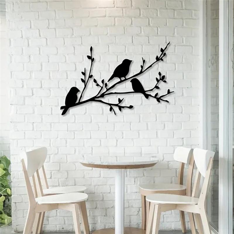 A25F-Handcrafted Iron Bird Rustic Bird Tree Wall Decor Bird On A Branch Metal Wall Art Housewarming Gift Metal Wall Sign