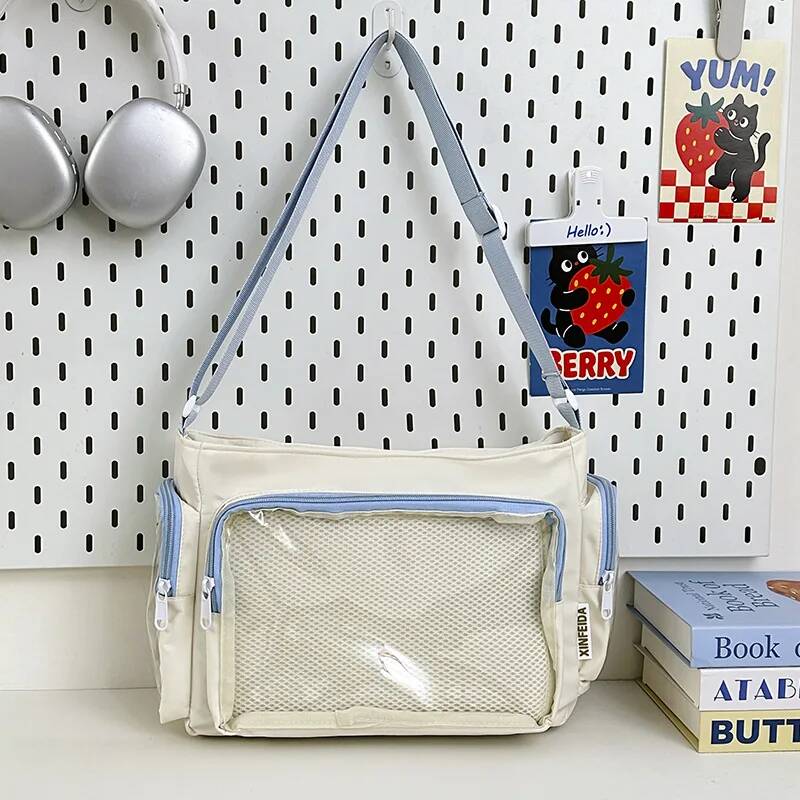 New Y2K Cute Ita Shoulder Bag Lolita Girl Transparent Comic Tote Bag Large Capacity Fashion Crossbody Bag Jk Diy Display Handbag