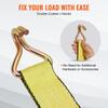 Ratchet Tie Down Straps (4PK), 5000 lb Break Strength, Double J Hook Includes 4 Premium 2" x 15' Rachet Tie Downs with Padded Handles, for Moving