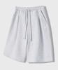 LEMAIN SECOND Bermuda Wide One-Pleat Sweat Shorts [White Melange]