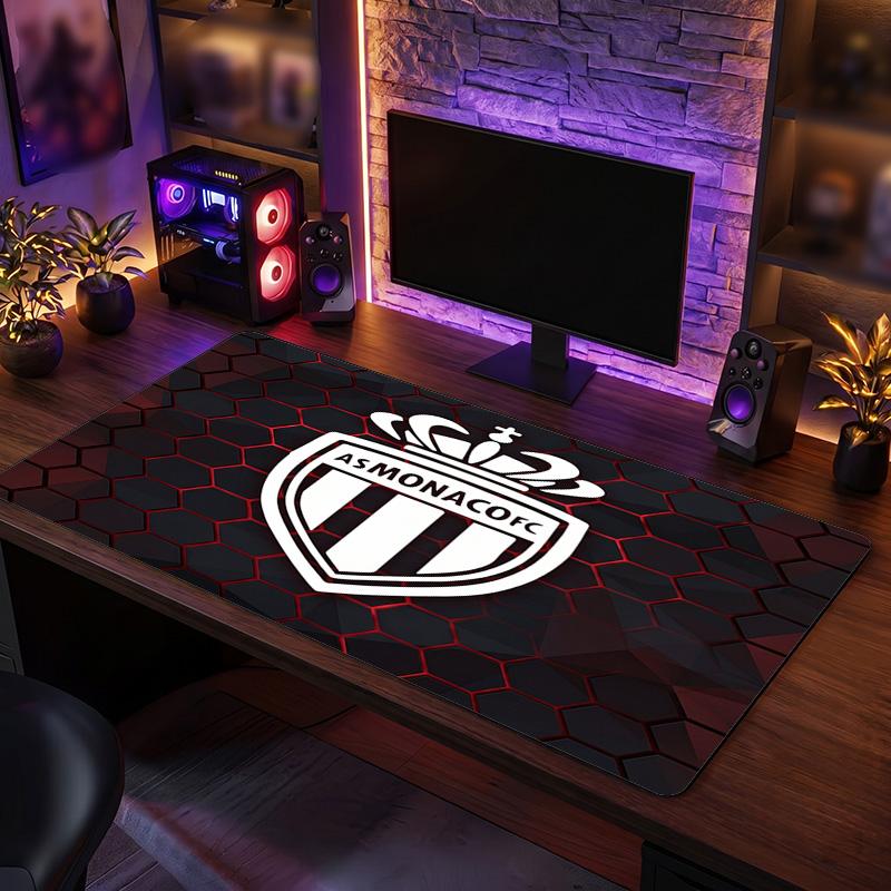 Tappetino Mouse Tema Monaco FC, Design Logo Calcio Tappetino Scrivania Gaming XXL Antiscivolo per Mouse del Computer