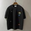 Men and Women Cotton T-shirt Parent-child Round Neck Short Sleeve Summer Style Simple High-end Loose-fitting Top