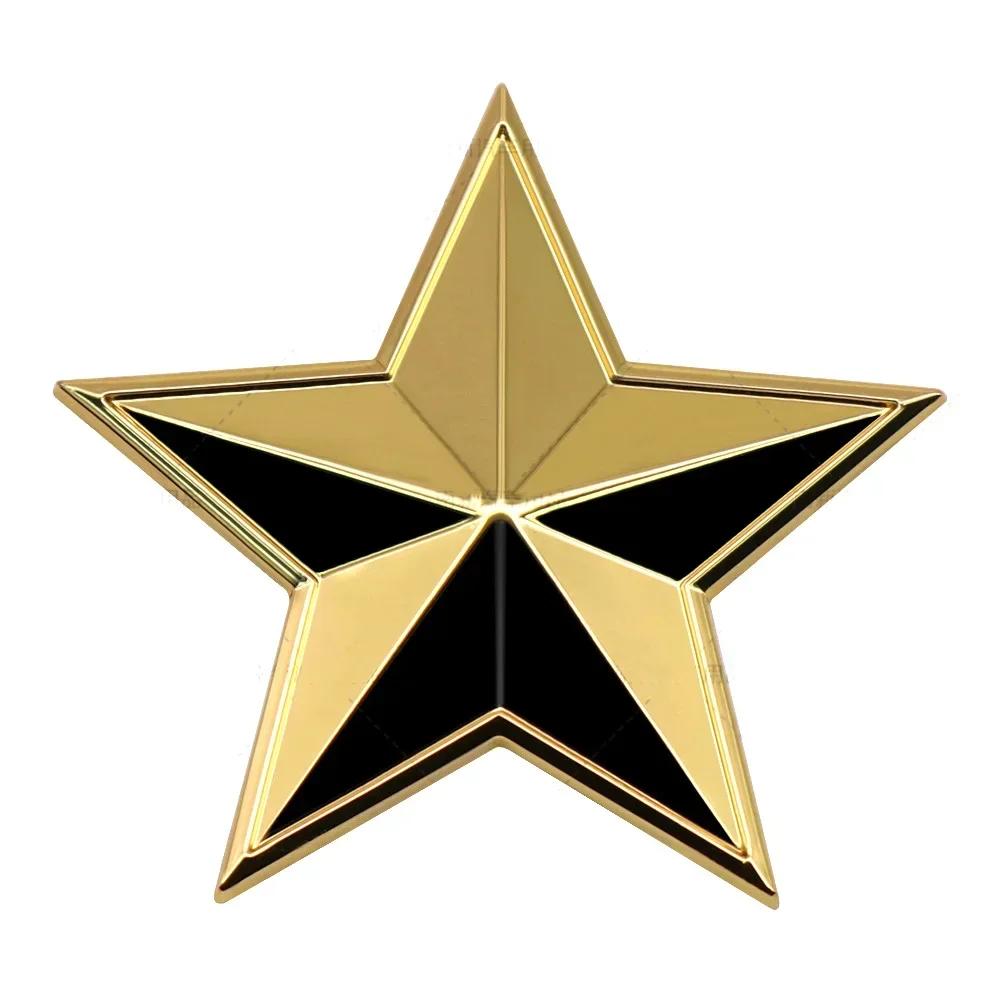 

3D Metal Five-pointed Star Logo Car Fender Emblem Sticker Rear Trunk Badge Decal for Nissan Honda MINI Jaguar KIA Lexus Volvo золотий
