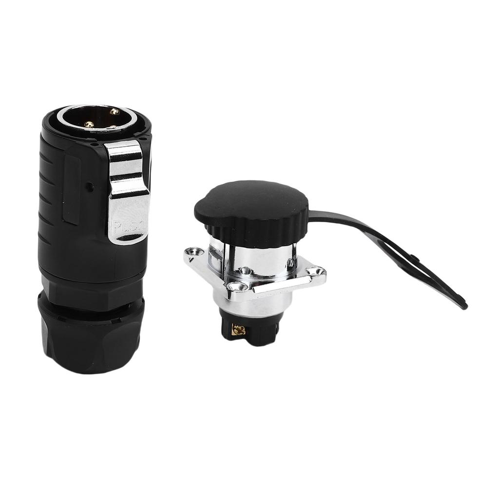 25A 4 Pin Pin and Socket IP68 Male and Female Aviation Wire Connector with   Flange Seat, Industrial Water Proof Connector, Function