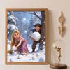 Disney Diamond Art Painting Kit 5D Diamond Snowball Fight Painting Dot Art Gemstone Crystal Paint Diamond Home Wall Decor