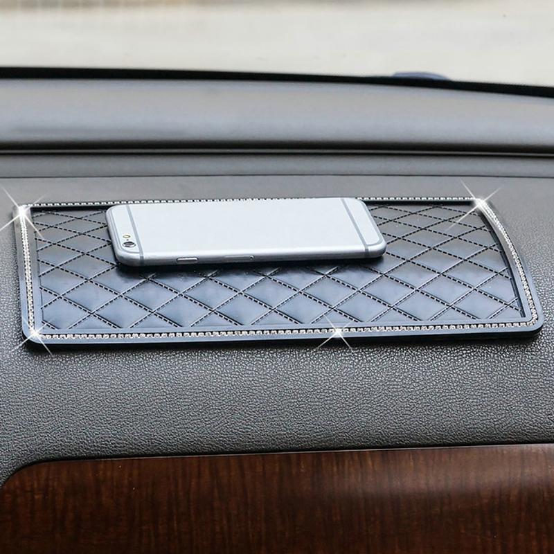 Anti-Rutsch-Matte für Telefon im Armaturenbrett des Autos Rhinesto Anti-Rutsch-Matte Rutschfestes Gadget Klebrige Matte Panel Auto Matte Fixieren Auto Zeug