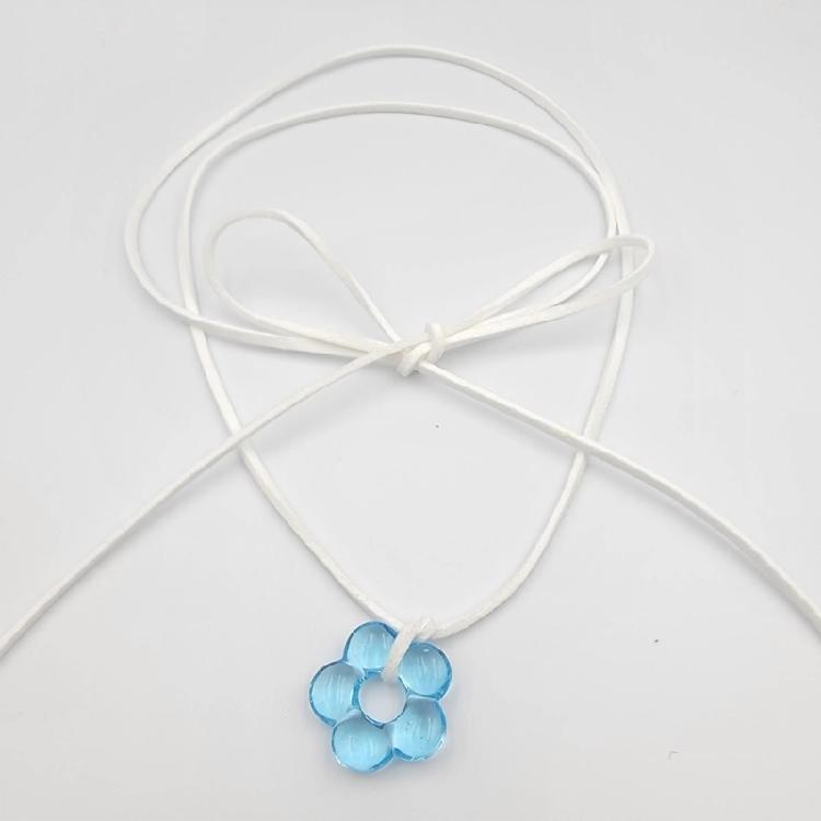 Glass Flower Pendant Necklace Choker Fashion Collar Neck Chain Party Jewelry