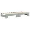 2 In 1 Pull Out Daybed with Drawers Light Grey 80x200 Cm Velvet