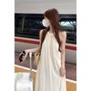 Summer Girl A Line Dress With 3d Pattern Polyester Sleeveless Tie Neck For Casual Wear