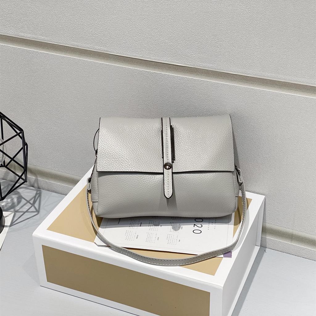 Sac à Bandoulière en Cuir Véritable Style Coréen pour Femme - Sac Décontracté en Cuir de Vache Grande Capacité