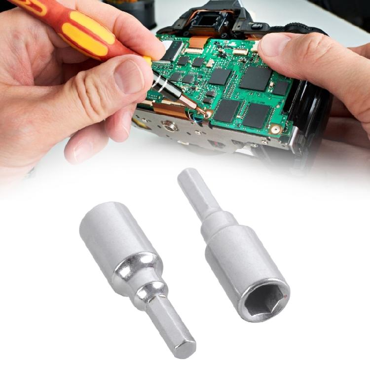 Transducer Adapter 1/4inch Hex 6.35mm To 4mm Magnetic Adapter Sleeve Socket For Screwdriver Drill Bit Electronic