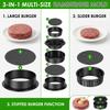 Hamburgerfleischpresse 3-in-1 Hamburgerpresse Patty-Hersteller mit 100 Stück Patty-Papier Abnehmbare Antihaft-Burgerform für die Küche