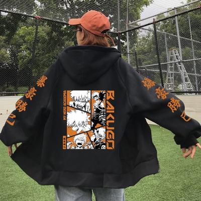 Anime My Hero Academia Dabi Cool Print Hooded Men Women Manga Zipper Hoodies Oversized Sweatshirt Harajuku Male Zip Up Jacket