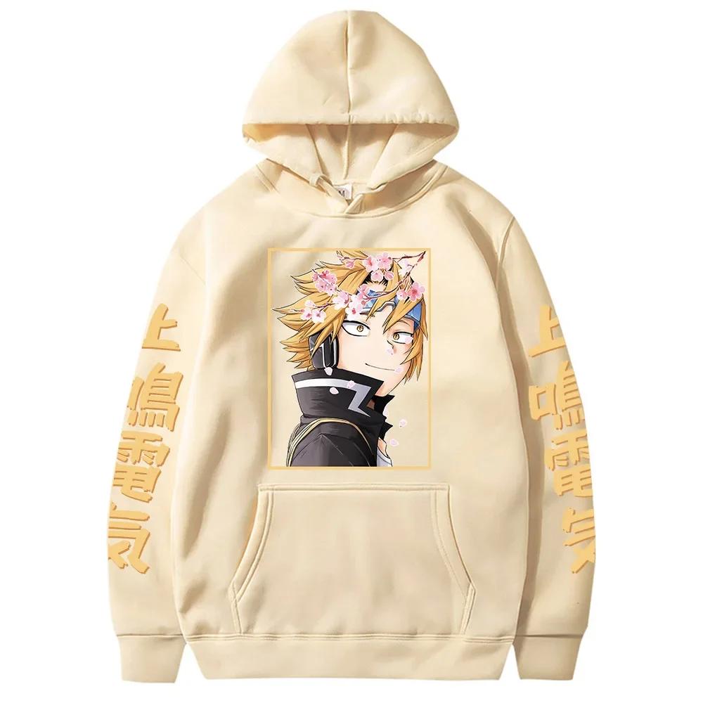 Funny Anime My Hero Academia Harajuku Hoody Sweatshirt Long Sleeve Aesthetic Kaminari Denki Flower Oversize Pullover