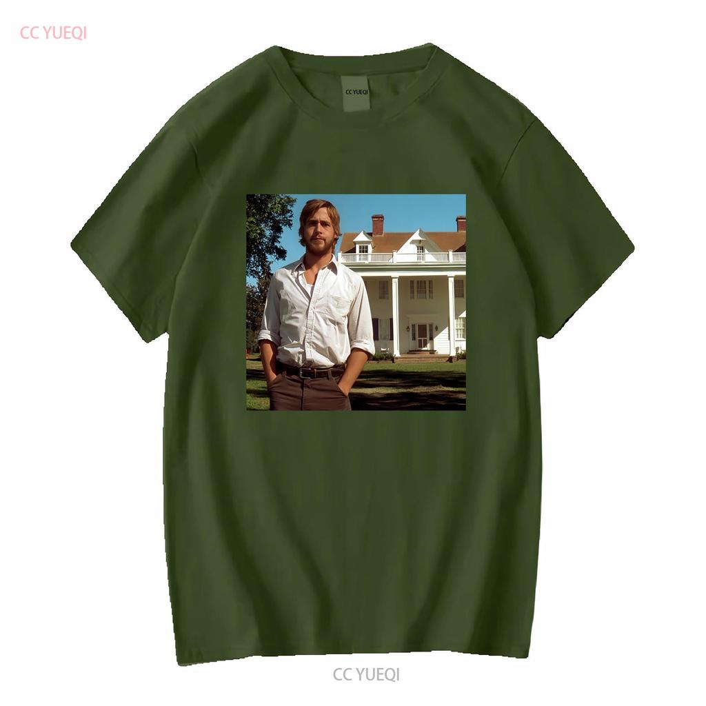 Ryan Gosling Pamiętnik Noah Bawełniany T-shirt Heavy Długi lub krótki rękaw vintage Prany ubrania projektanta mody Miękki Casual