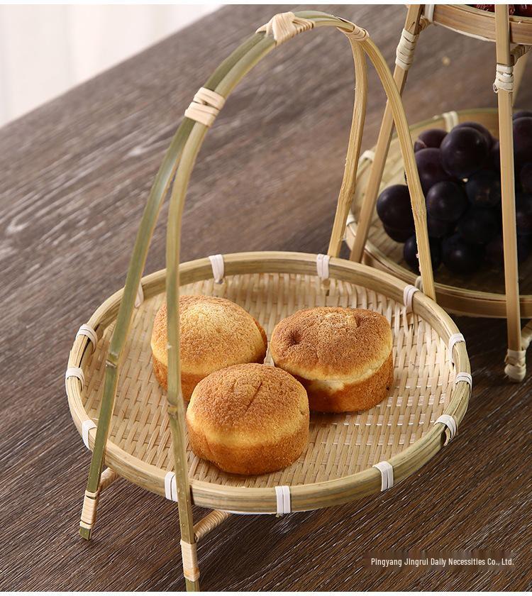 Handmade Bamboo Multi-Layer Storage and Serving Basket