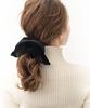 VINGTAINE Square Velvet Shiny Hair Adds and Casual Hair Accessory Scrunchie, Classic, Elegant, Scrunchie, Volume, Simple, Style, HS-165-BLACK