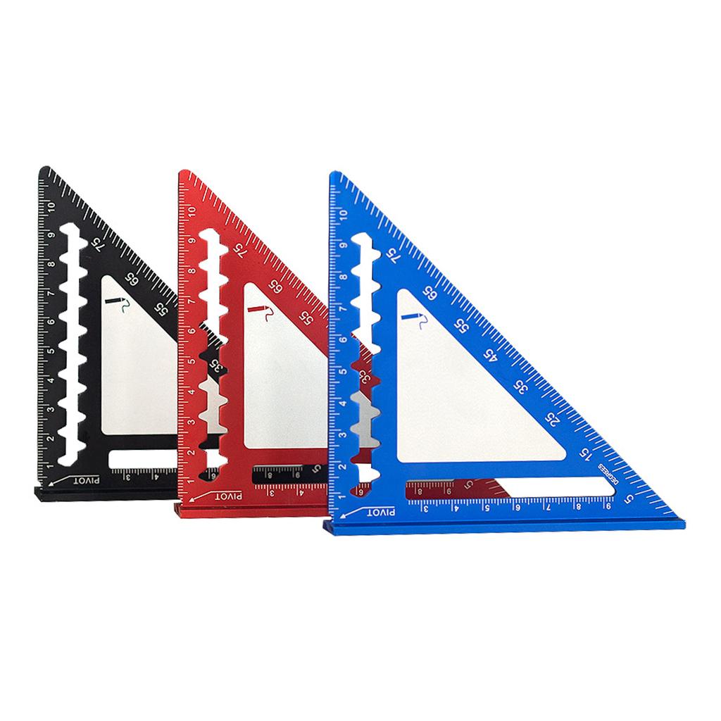 4inch Triangle Ruler Measurement Tool Aluminium Carpenter Tools Inch Metric Angle Ruler Speed Square Woodworking Tool