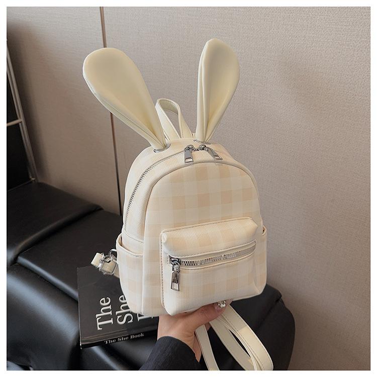 Backpack Women's Fashion Niche Student School Bag Cute Rabbit Ears Cartoon Trend High Value Travel Backpack