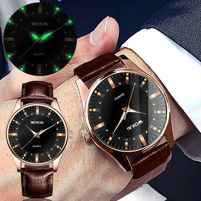 Men's Luminous Waterproof Watch Quartz Leather Wristband Watch Gift Watch