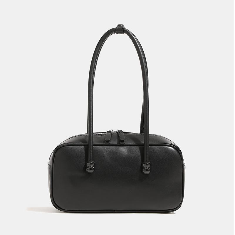 2024 Fall/Winter New Niche Handbag Fashionable Versatile Bowling Bag High-End Single-Shoulder Underarm Boston Bag чёрный